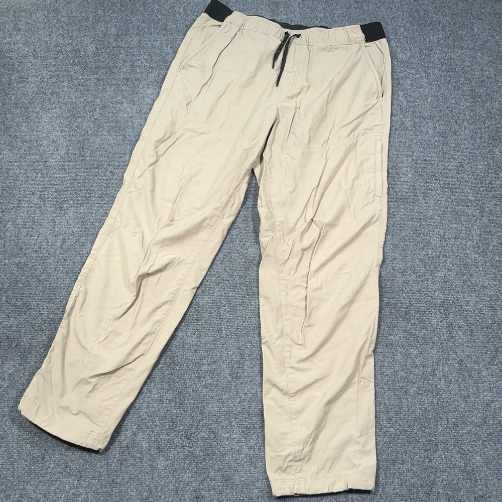 Eddie Bauer Travex Mens L 35x31 Beige Stretch Hiking‎ Zip Pocket Performance